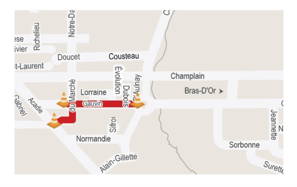 Illustration showing the construction zone