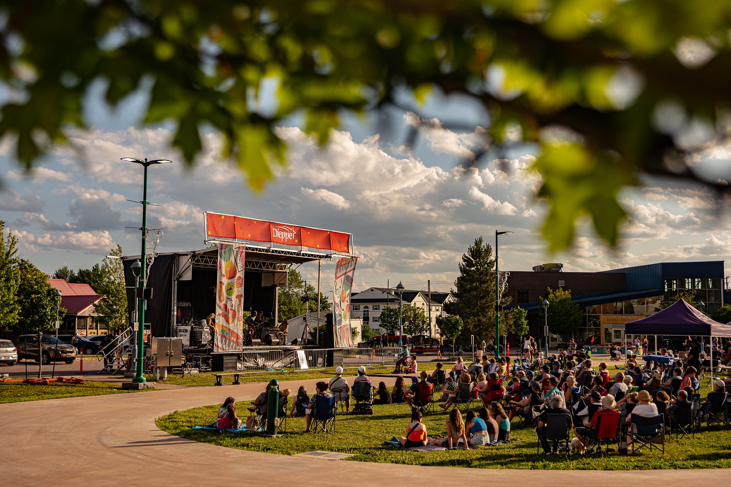 Crowd watching an outdoor concert